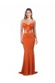 Arancia Stile sirena Senza spalline Spandex Lunga Formali Abiti da damigella donore / Abiti da sera / Abiti da ballo Outlet