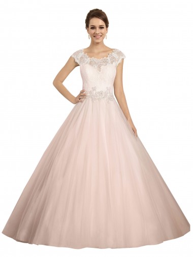 Avorio Abito da ballo Barca Illusione Pizzo Abiti da sposa Outlet