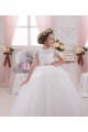 Avorio Abito da ballo Innamorato Tulle Pizzo Lunga Abiti da ragazza di fiori Outlet