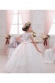 Avorio Abito da ballo Innamorato Tulle Pizzo Lunga Abiti da ragazza di fiori Outlet
