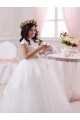 Avorio Abito da ballo Innamorato Tulle Pizzo Lunga Abiti da ragazza di fiori Outlet
