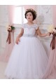 Avorio Abito da ballo Innamorato Tulle Pizzo Lunga Abiti da ragazza di fiori Outlet