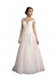 Avorio & Champagne Linea A Illusione Cattedrale di treno Tulle Pizzo Spiaggia Abiti da sposa Outlet