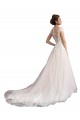 Avorio & Champagne Linea A Illusione Cattedrale di treno Tulle Pizzo Spiaggia Abiti da sposa Outlet