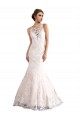 Avorio & Champagne Stile sirena Illusione Cattedrale di treno Tulle Pizzo Abiti da sposa Outlet