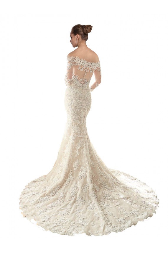 Avorio & Champagne Stile sirena Tulle Pizzo Abiti da sposa Outlet