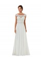 Avorio Linea A Barca Chiffona Classico Abiti da sposa Outlet