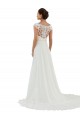 Avorio Linea A Barca Chiffona Classico Abiti da sposa Outlet