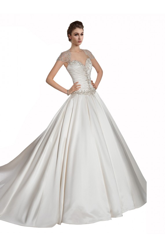 Avorio Linea A Innamorato Raso Abiti da sposa Outlet