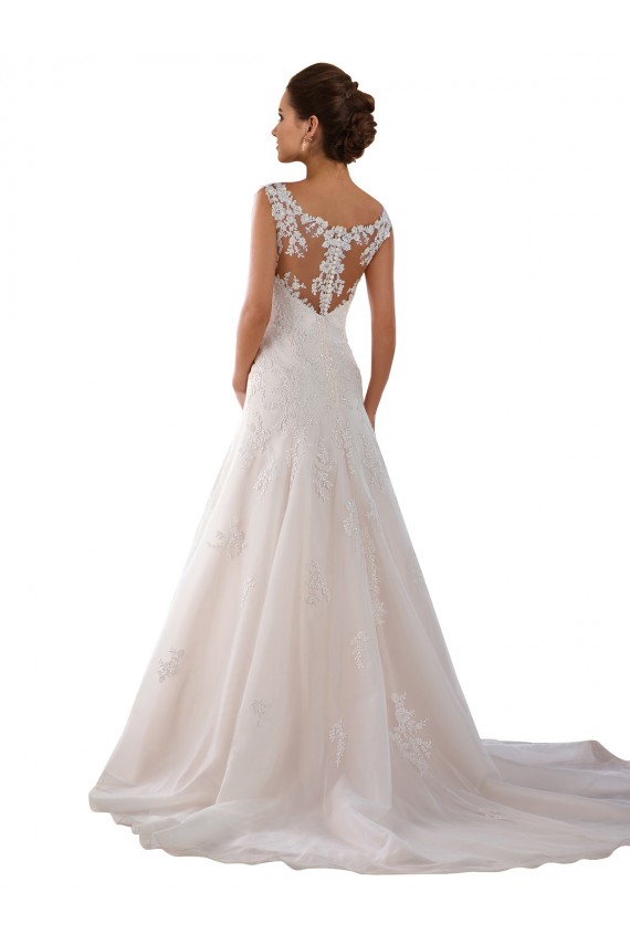Avorio Linea A Scoop Tulle Abiti da sposa Outlet