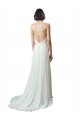 Avorio Linea A Sottili Scollatura a V Chiffona Pizzo Spiaggia Abiti da sposa Outlet