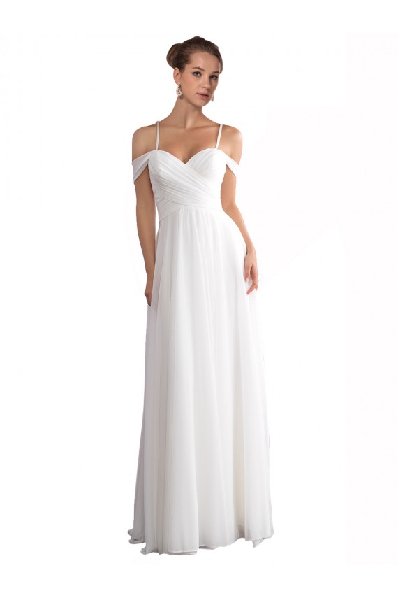 Avorio Linea A Sweep treno Chiffona Spiaggia Abiti da sposa Outlet