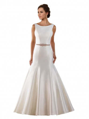 Avorio Stile sirena Barca Raso Abiti da sposa Outlet