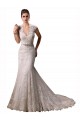 Avorio Stile sirena Capestro Scollatura a V Pizzo Abiti da sposa Outlet