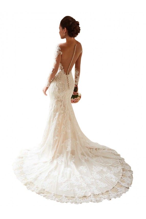 Avorio Stile sirena Innamorato Pizzo Abiti da sposa Outlet