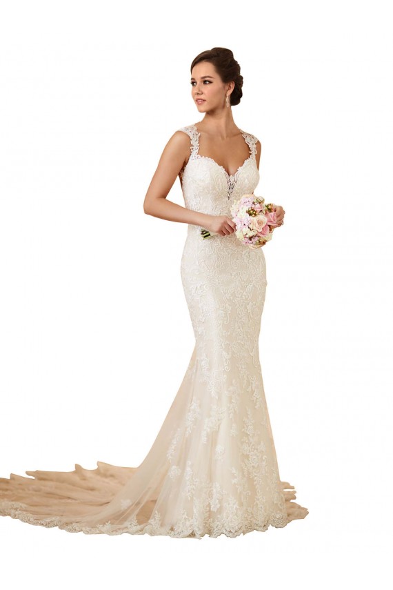 Avorio Stile sirena Innamorato Pizzo Abiti da sposa Outlet