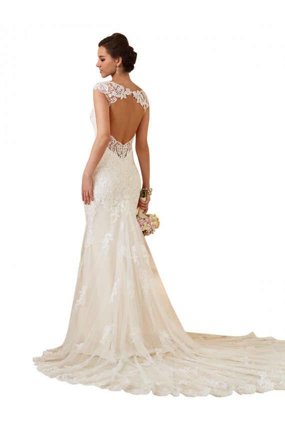 Avorio Stile sirena Innamorato Pizzo Abiti da sposa Outlet
