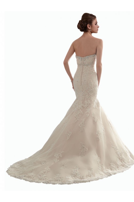 Avorio Stile sirena Innamorato Tulle Pizzo Classico Abiti da sposa Outlet