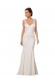 Avorio Stile sirena Scollatura a V Pizzo Crespo Elastico Abiti da sposa Outlet