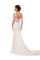 Avorio Stile sirena Scollatura a V Pizzo Crespo Elastico Abiti da sposa Outlet