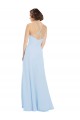 Azzurro cielo Linea A Capestro Chiffona Lunga Abiti da damigella donore Outlet