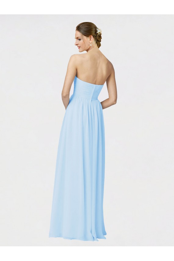 Azzurro cielo Linea A Innamorato Chiffona Lunga Abiti da damigella donore Outlet