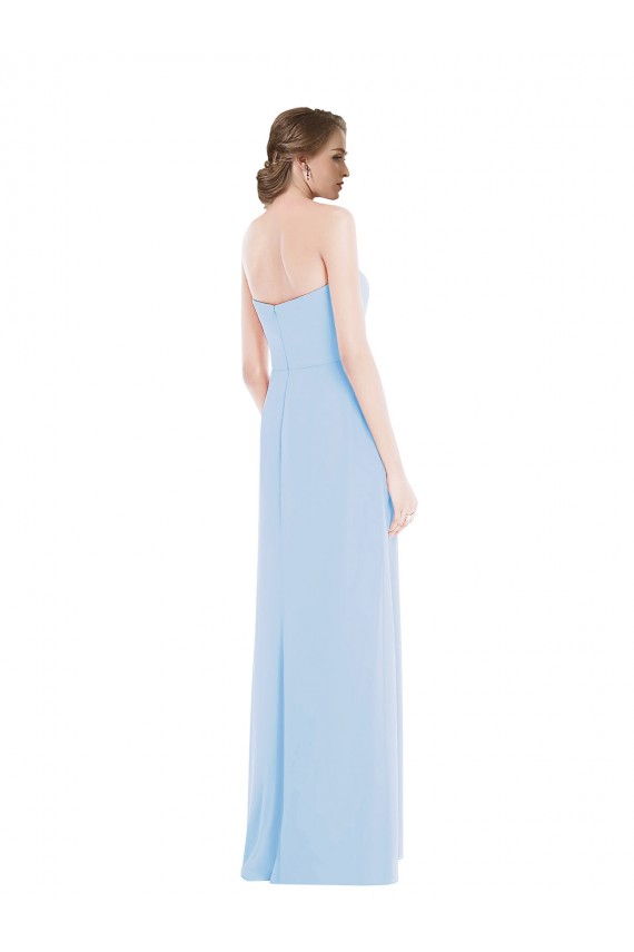 Azzurro cielo Linea A Innamorato Chiffona Lunga Abiti da damigella donore Outlet