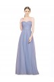 Azzurro cielo Linea A Innamorato Tulle Lunga Abiti da damigella donore Outlet