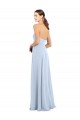 Azzurro cielo Linea A Senza spalline Chiffona Lunga Abiti da damigella donore Outlet