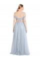 Azzurro cielo Linea A Tulle Lunga Abiti da damigella donore Outlet