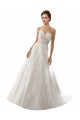 Bianco Linea A Innamorato Tulle Pizzo Abiti da sposa Outlet