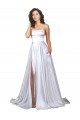 Bianco Linea A Sottili Raso Elastico Semplice Spiaggia Abiti da sposa Outlet