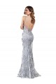 Argento Stile sirena Alto Collo Crespo Elastico Paillettes Tulle Lunga Formali Abiti da damigella donore / Abiti da sera / Abiti da ballo Outlet