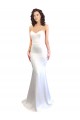 Bianco Stile sirena Innamorato Alto Collo Crespo Elastico Lunga Formali Abiti da damigella donore / Abiti da sera / Abiti da ballo Outlet