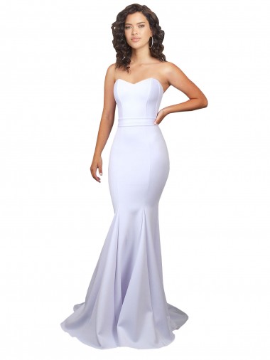 Bianco Stile sirena Innamorato Alto Collo Crespo Elastico Semplice Spiaggia Abiti da sposa Outlet