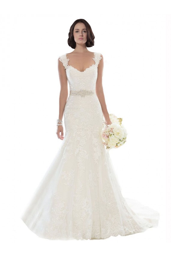 Bianco Stile sirena Pizzo Spiaggia Abiti da sposa Outlet