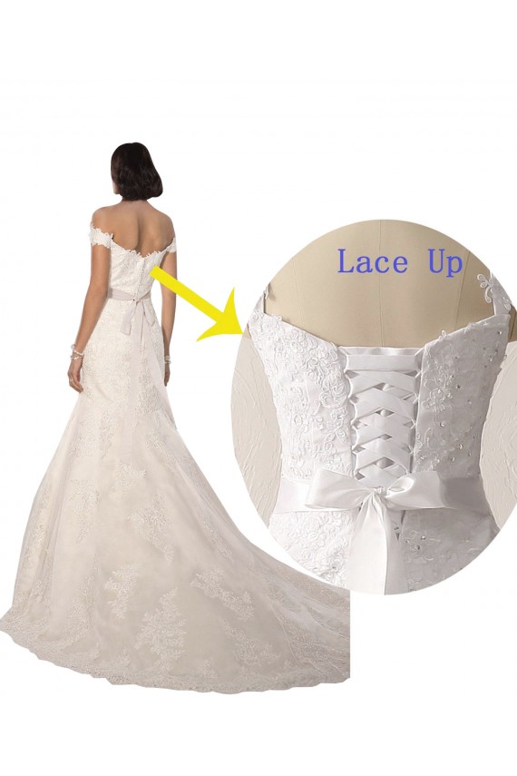 Bianco Stile sirena Pizzo Spiaggia Abiti da sposa Outlet