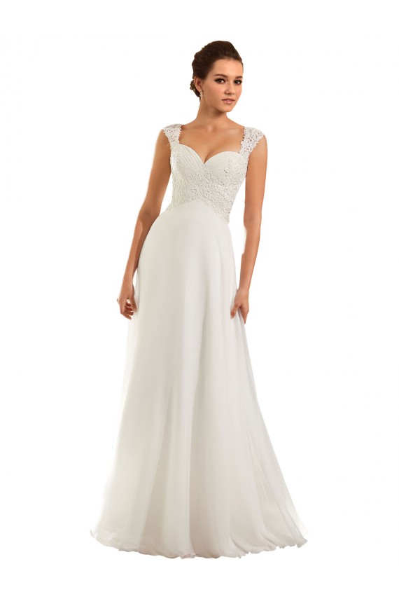 Bianco Tubino Innamorato Chiffona Pizzo Abiti da sposa Outlet