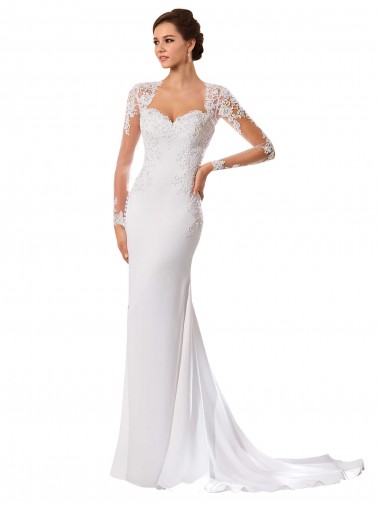 Bianco Tubino Innamorato Chiffona Pizzo Abiti da sposa Outlet
