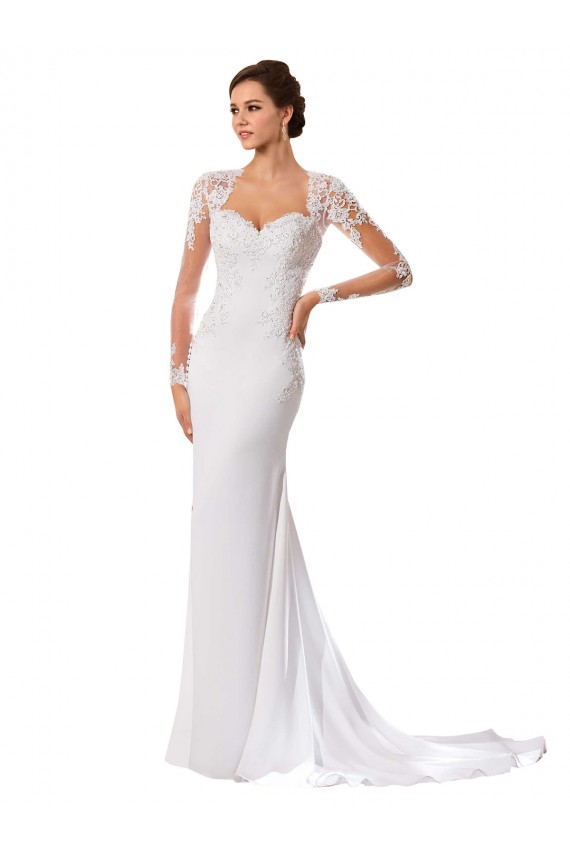 Bianco Tubino Innamorato Chiffona Pizzo Abiti da sposa Outlet