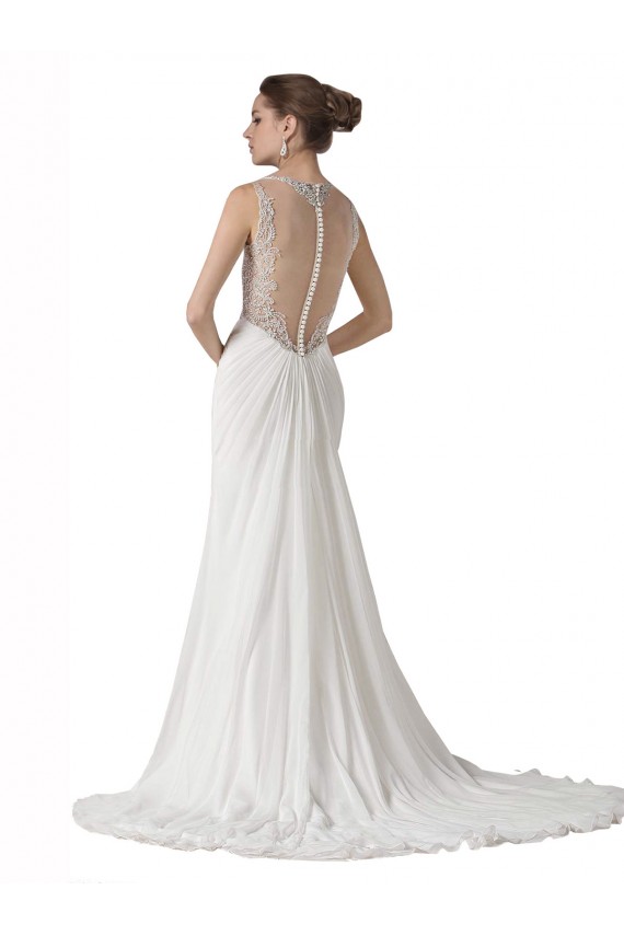 Bianco Tubino Innamorato Chiffona Spiaggia Abiti da sposa Outlet