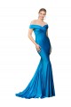 Blu Pavone Stile sirena Raso Lunga Formali Abiti da damigella donore / Abiti da sera / Abiti da ballo Outlet