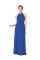 Blu Reale Linea A Capestro Chiffona Lunga Abiti da damigella donore Outlet