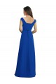 Blu Reale Linea A Scollatura a V Chiffona Lunga Abiti da damigella donore Outlet