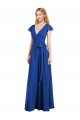 Blu Reale Linea A Scollatura a V Chiffona Lunga Abiti da damigella donore Outlet