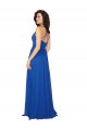 Blu Reale Linea A Scollatura a V Chiffona Lunga Abiti da damigella donore Outlet