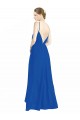 Blu Reale Linea A Sottili Scollatura a V Chiffona Lunga Abiti da damigella donore Outlet