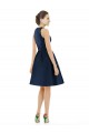 Blu marino scuro Linea A Capestro cocktail Raso Corto Abiti da damigella donore / Abiti da cocktail Outlet