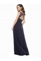 Blu marino scuro Linea A Scollatura a V Chiffona Pizzo Lunga Abiti da damigella donore Outlet