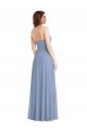 Blu polveroso Linea A Senza spalline Chiffona Lunga Abiti da damigella donore Outlet